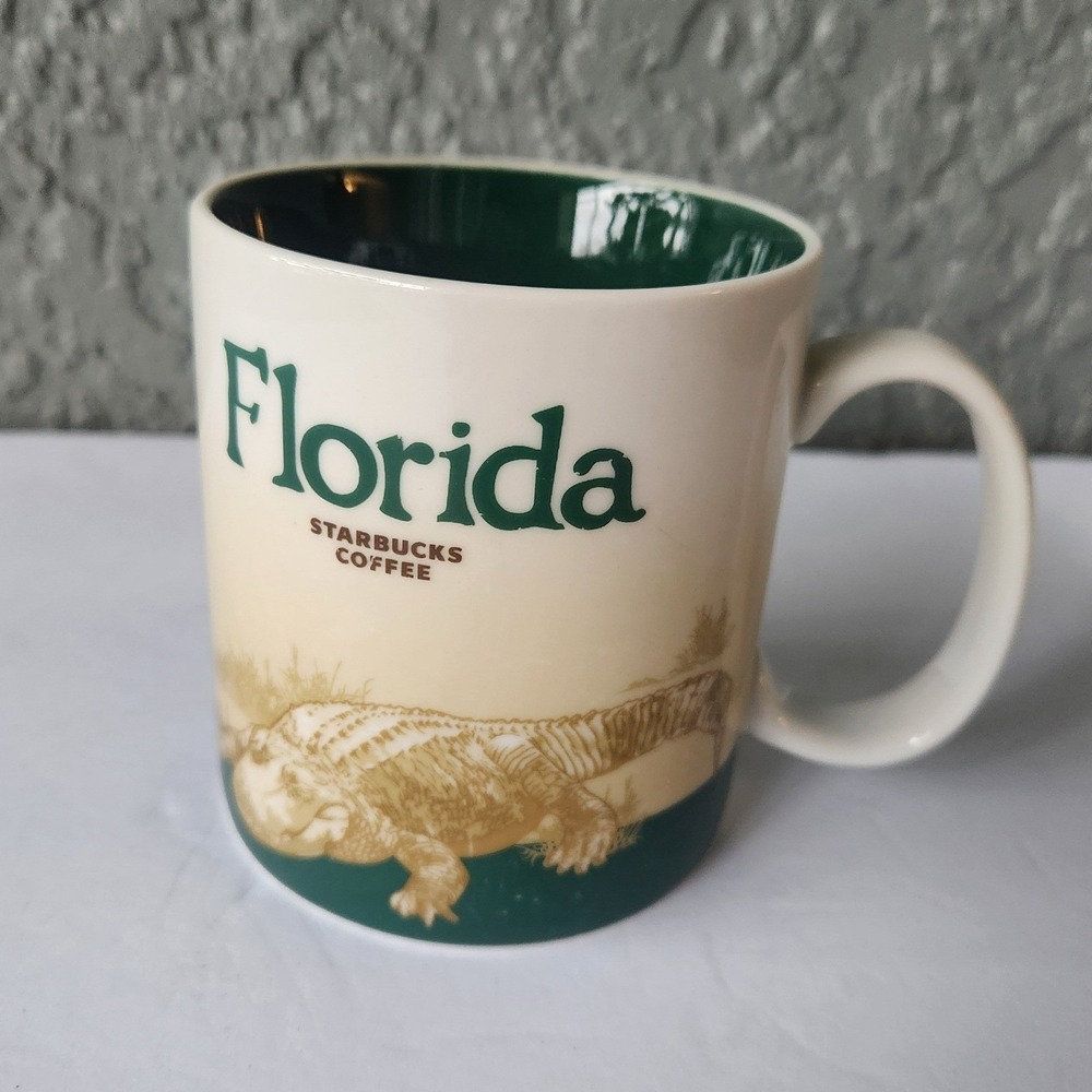 Starbucks Florida Architecture Series City Mug 18oz Alligator Green Cream 2011